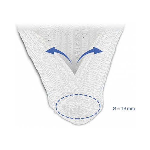 DeLOCK Geflechtschlauch selbstschließend, Funda Trenzada de Cierre Automático, 5 m x 19 mm, Blanco, Poliéster, -40 a 125 °C