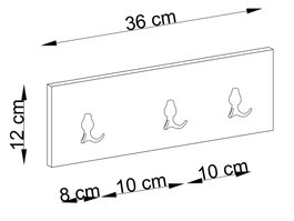 Hanah Home Gancho de Pared Blanco 36x12 cm