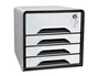 Cep smoove secure Fichero Cajones de Sobremesa con Cerradura 4 Cajones Blanco/Negro 288x360x270 mm