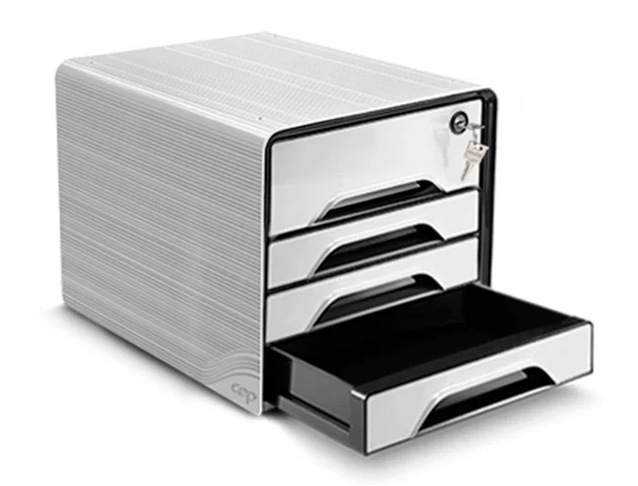 Cep smoove secure Fichero Cajones de Sobremesa con Cerradura 4 Cajones Blanco/Negro 288x360x270 mm Cep smoove secure Fichero Cajones de Sobremesa con Cerradura 4 Cajones Blanco/Negro 288x360x270 mm