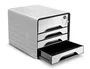 Cep smoove secure Fichero Cajones de Sobremesa con Cerradura 4 Cajones Blanco/Negro 288x360x270 mm