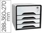 Cep smoove secure Fichero Cajones de Sobremesa con Cerradura 4 Cajones Blanco/Negro 288x360x270 mm