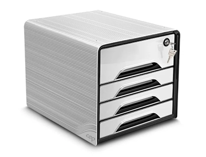 Cep smoove secure Fichero Cajones de Sobremesa con Cerradura 4 Cajones Blanco/Negro 288x360x270 mm Cep smoove secure Fichero Cajones de Sobremesa con Cerradura 4 Cajones Blanco/Negro 288x360x270 mm