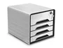Cep smoove secure Fichero Cajones de Sobremesa con Cerradura 4 Cajones Blanco/Negro 288x360x270 mm