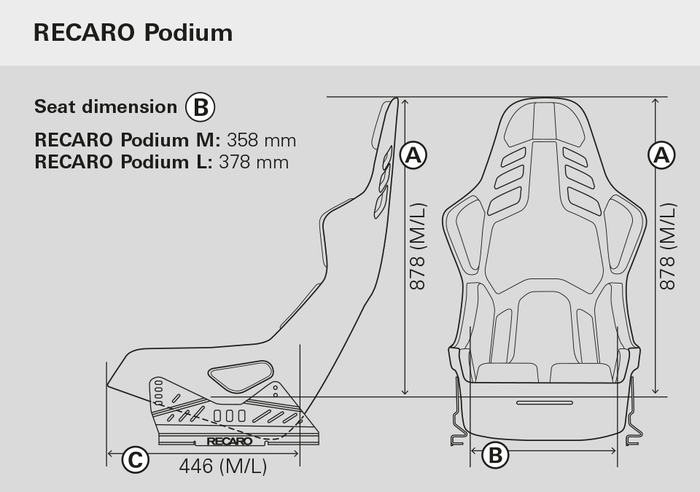 Recaro Podium Negro/Rojo Talla L Lado Piloto con Homologación ABE y FIA Recaro Podium Negro/Rojo Talla L Lado Piloto con Homologación ABE y FIA