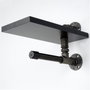 Wallity BORURAF238 Estantería de Tubo Negra de MDF 15 x 28 x 15 cm