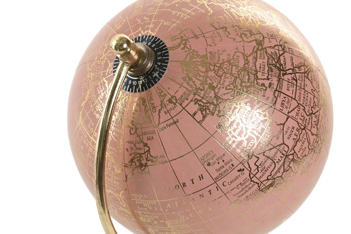 DKD Home Decor Globo Terráqueo PVC Mármol Rosa