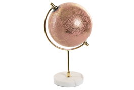 DKD Home Decor Globo Terráqueo PVC Mármol Rosa