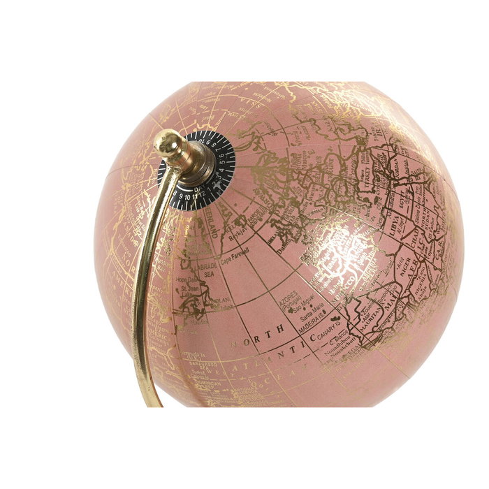 DKD Home Decor Globo Terráqueo PVC Mármol Rosa