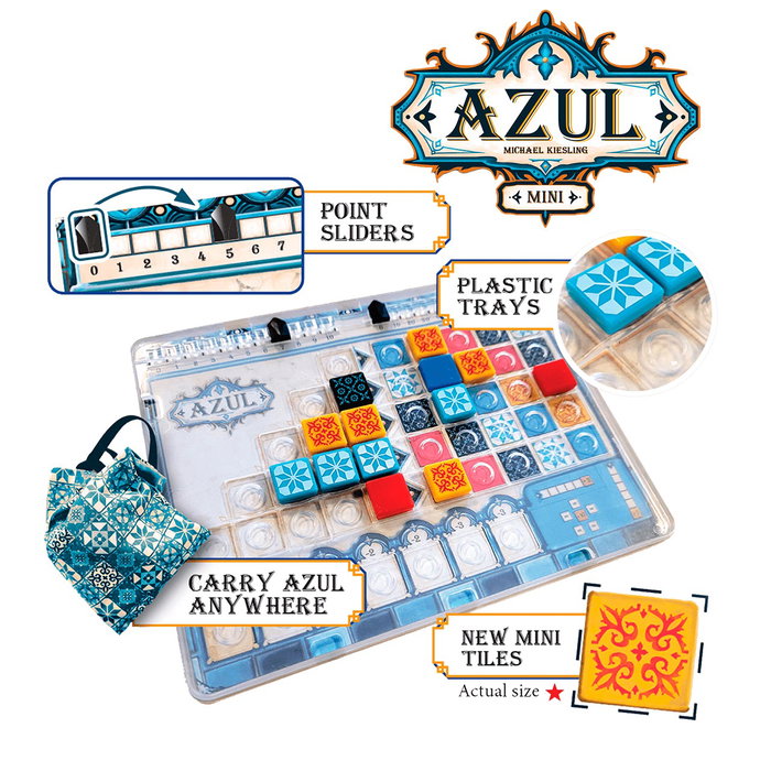 Asmodee Azul Mini Multicolor Edition de Juego de Mesa de Estrategia Edition Español Asmodee Azul Mini Multicolor Edition de Juego de Mesa de Estrategia Edition Español