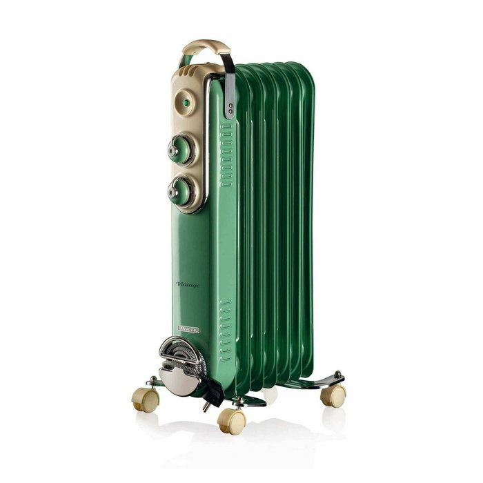 Ariete 837/14 Radiador de Aceite Vintage Verde de 7 Elementos