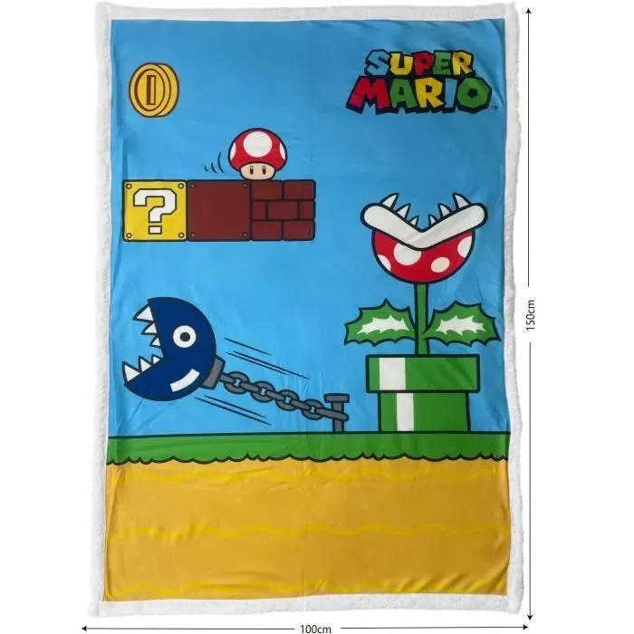 Mario Bros Manta Sherpa Vintage 100 x 150 cm