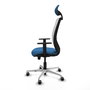 PIQUERAS Y CRESPO Silla de oficina Zulema con mecanismo Sincro/Traslack, Azul claro y Blanco