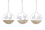 DKD Home Decor Decoracion Colgante Navidad Blanco Natural Metal Madera (6 Unidades) 2 x 15 x 14.5 cm
