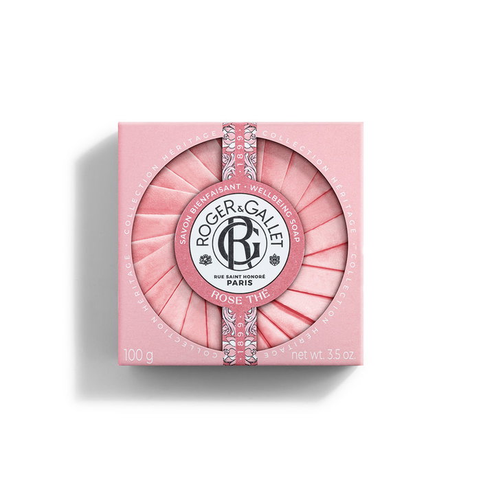 ROGER & GALLET Rose Thé - Jabón de bienestar perfumado, pastilla 100 g
