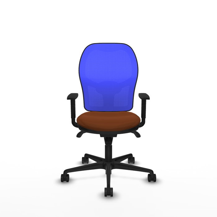 PIQUERAS Y CRESPO Silla de oficina Jorquera con mecanismo Sincro, Marrón y Azul PIQUERAS Y CRESPO Silla de oficina Jorquera con mecanismo Sincro, Marrón y Azul