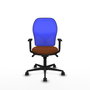 PIQUERAS Y CRESPO Silla de oficina Jorquera con mecanismo Sincro, Marrón y Azul