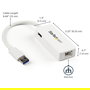 StarTech Adaptador de Red USB 3.0 a Gigabit Ethernet RJ45 de 1 Puerto con Puerto USB Extra - NIC Externa Plug and Play, Blanco