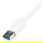 StarTech Adaptador de Red USB 3.0 a Gigabit Ethernet RJ45 de 1 Puerto con Puerto USB Extra - NIC Externa Plug and Play, Blanco