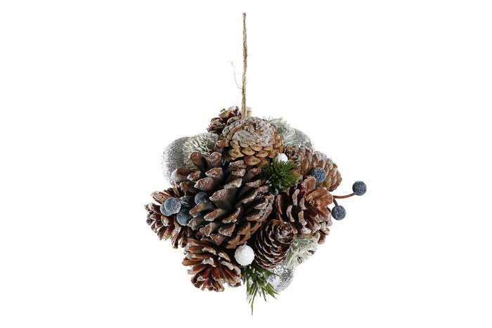 DKD Home Decor Bola de Decoración Piñas y Frutos Nevada DKD Home Decor Bola de Decoración Piñas y Frutos Nevada