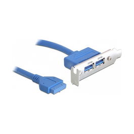 DeLOCK Cable USB 3.0 19-pin a 2x USB-A, 0.4 m, USB 3.2 Gen 1, Macho a Hembra
