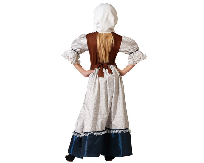 Disfraz de Mesonera Medieval Blanco para Niña 10-12 Años - Vestido Largo con Delantal de Poliéster Disfraz de Mesonera Medieval Blanco para Niña 10-12 Años - Vestido Largo con Delantal de Poliéster
