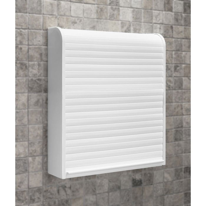 Primanova Armario Botiquín con Cerradura y Persiana, 14 Cajones Transparentes, 42 x 48 x 10 cm