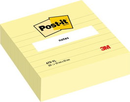 Taco Notas Post-It Cubo 100X100 300H Rayado Amarillo Canario