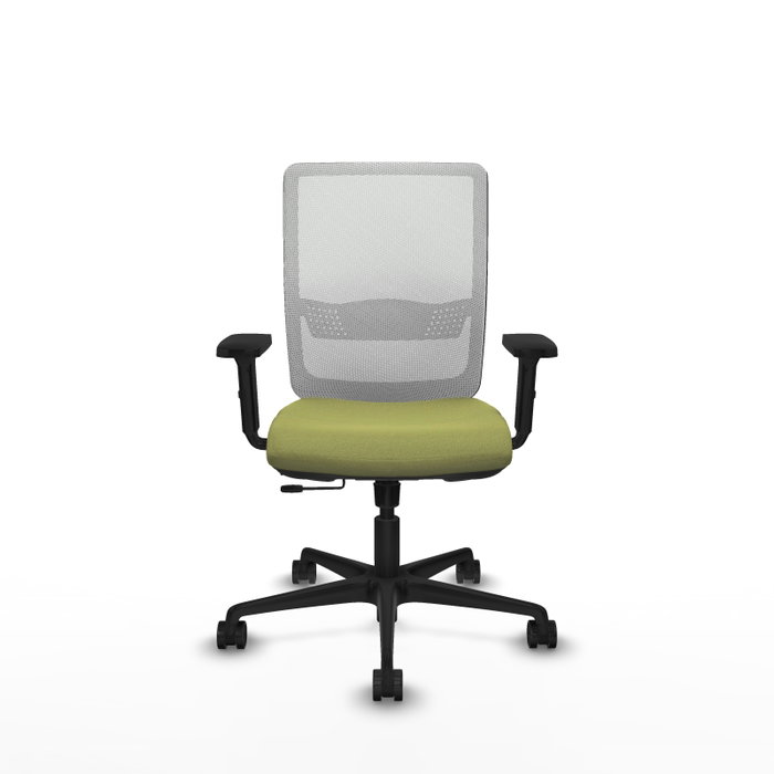 Silla de oficina Haches con mecanismo Sincro/Traslack tapizada con Tela color Verde oliva y malla color Blanco. Equipada con lumbar 1D, Brazos 2D y Ruedas 65mm nailon Silla de oficina Haches con mecanismo Sincro/Traslack tapizada con Tela color Verde oliva y malla color Blanco. Equipada con lumbar 1D, Brazos 2D y Ruedas 65mm nailon