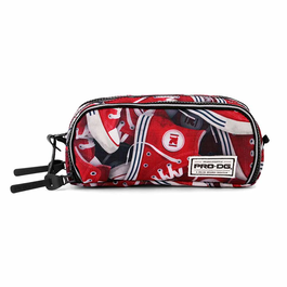 Pro-Dg Estuche Portatodo Note Tracks Rojo 3 Compartimentos con 16 Ranuras para Lápices cada uno Dimensiones 10x22x8 cm