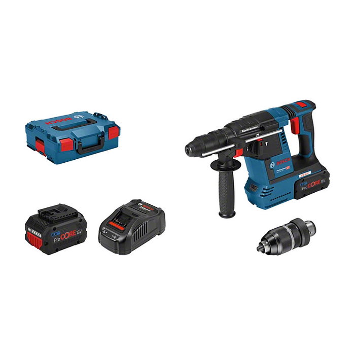 Bosch GBH 18V-26 F Professional Martillo perforador a batería con 2 baterías de 8,0 Ah