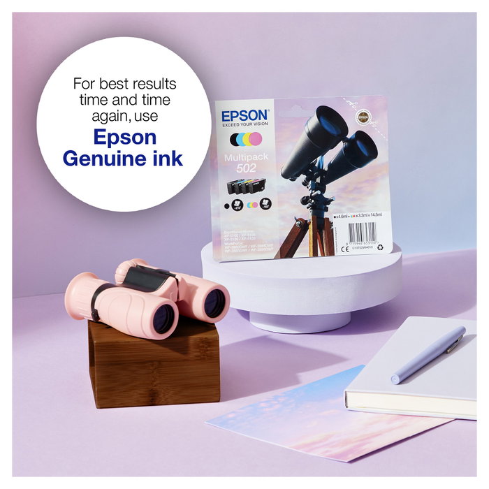Epson Cartucho de Tinta 502 Magenta (C13T02V34010) Singlepack de Rendimiento Estándar