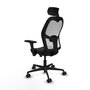 PIQUERAS Y CRESPO Silla de oficina Jorquera con mecanismo Sincro/Traslack, Negro y Blanco