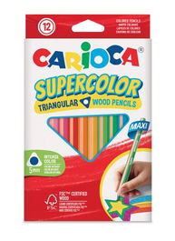 Lapices De Colores Carioca Supercolor Maxi Triangular Caja De 12