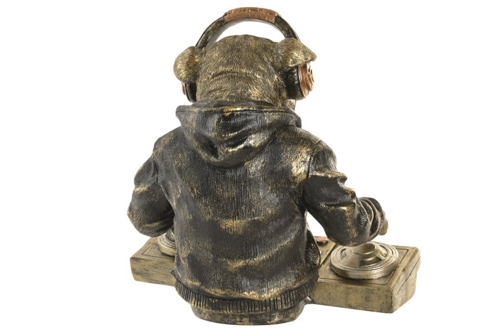DKD Home Decor Figura de Resina Perro DJ Multicolor (Pack de 2)