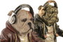 DKD Home Decor Figura de Resina Perro DJ Multicolor (Pack de 2)