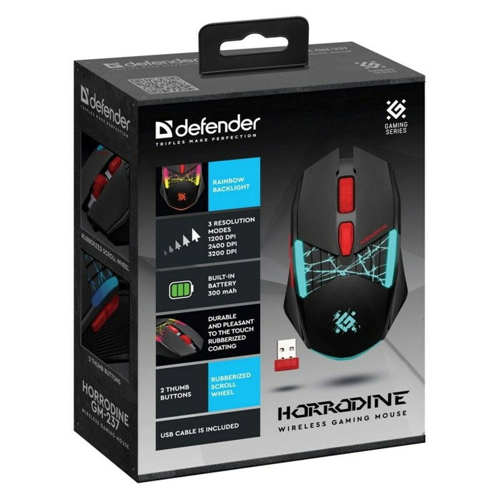 Mouse defender gm-126 tisa rf+bt optic 1600dpi 6p black