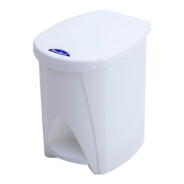 Plastiken Papelera de Baño Pedal Blanca PVC 7L 26 x 20 x 29 cm