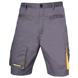 WOLFPACK LINEA PROFESIONAL Pantalones Cortos de Trabajo Multibolsillos Gris/Amarillo Talla 46/48 L