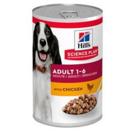 Hill's Canine Adult Comida Húmeda para Perros Adultos, Sabor Pollo, 12 Latas de 370 g (4.44 kg Total)