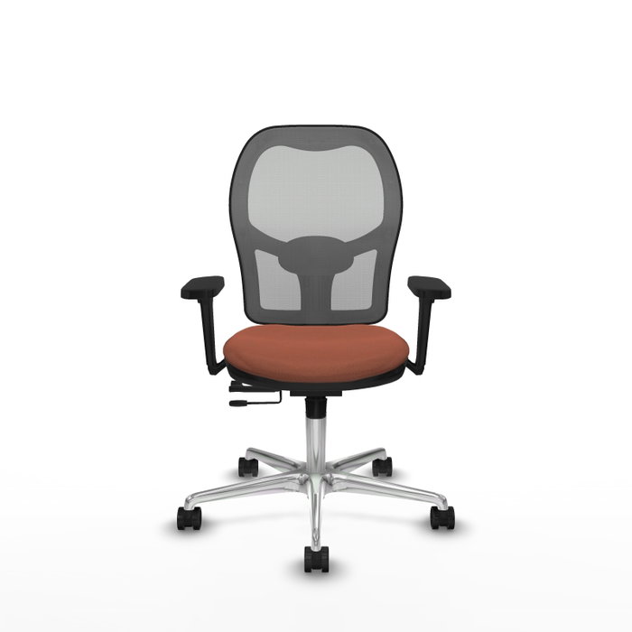 PIQUERAS Y CRESPO Silla de oficina Jorquera con mecanismo Sincro/Traslack, Tela Marrón y Malla Gris PIQUERAS Y CRESPO Silla de oficina Jorquera con mecanismo Sincro/Traslack, Tela Marrón y Malla Gris