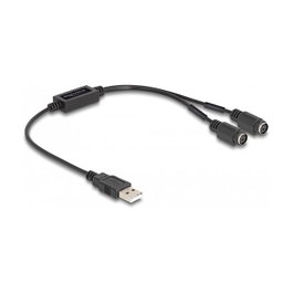 DeLOCK Adaptador USB a PS/2 61061 Negro