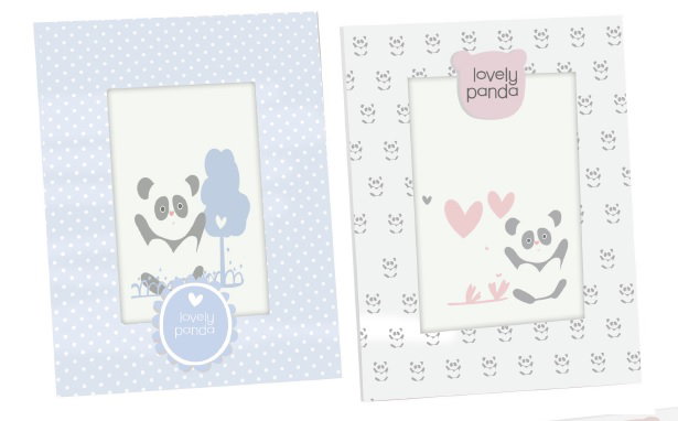 DKD Home Decor Perchero de Pared Panda Baby Collection Azul y Rosa (Surtido de 2)