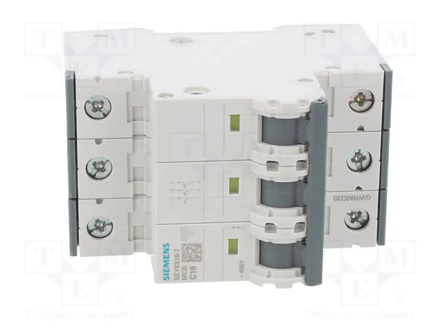 SIEMENS 5SY6316-7 Interruptor magnetotérmico 16A 3 Polos 6kA SIEMENS 5SY6316-7 Interruptor magnetotérmico 16A 3 Polos 6kA