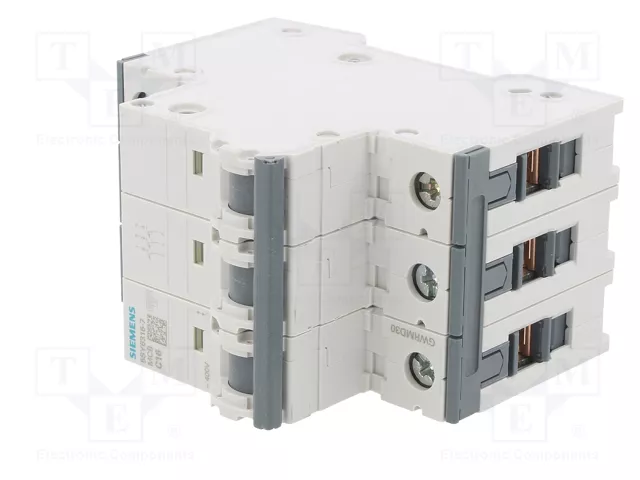 SIEMENS 5SY6316-7 Interruptor magnetotérmico 16A 3 Polos 6kA SIEMENS 5SY6316-7 Interruptor magnetotérmico 16A 3 Polos 6kA