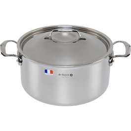 De Buyer Affinity Olla de acero inoxidable con tapa 28 cm