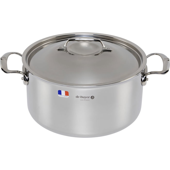 De Buyer Affinity Olla de acero inoxidable con tapa 28 cm De Buyer Affinity Olla de acero inoxidable con tapa 28 cm