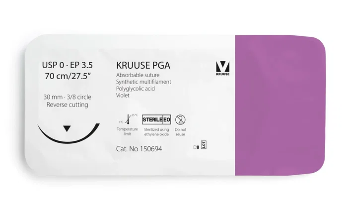 Kruuse Sutura PGA 0 70cm con Aguja 30mm 3/8 Triangular 12U Kruuse Sutura PGA 0 70cm con Aguja 30mm 3/8 Triangular 12U