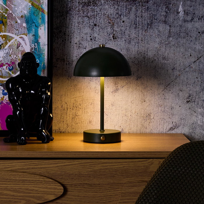 Home Deco Factory - Lámpara de Mesa Recargable en Verde, Material Metal Home Deco Factory - Lámpara de Mesa Recargable en Verde, Material Metal