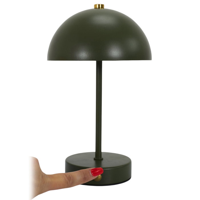 Home Deco Factory - Lámpara de Mesa Recargable en Verde, Material Metal Home Deco Factory - Lámpara de Mesa Recargable en Verde, Material Metal